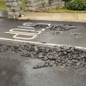 The entrance to the Ard na Sidhe estate in Clonmel, Tipperary is in poor condition after intense rainfall