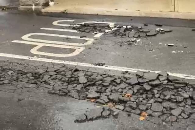 The entrance to the Ard na Sidhe estate in Clonmel, Tipperary is in poor condition after intense rainfall