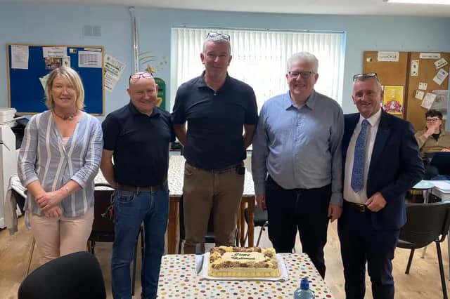 Mr Noel Clancy is pictured here with some of his colleagues on the occasion of his retirement recently