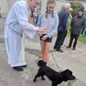 Fr Pat blessing pets last year
