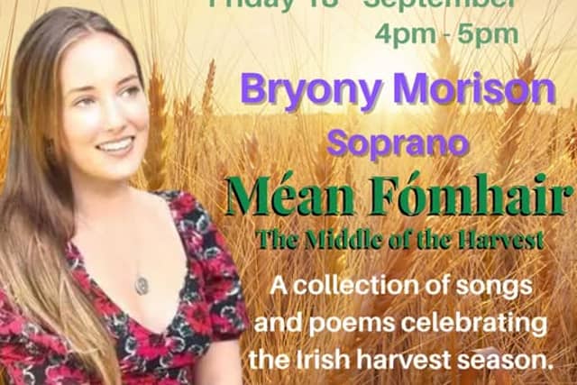 Bryony Morison will perform a collection of songs and poems celebrating the harvest at Carrick-on-Suir Library on Culture Night