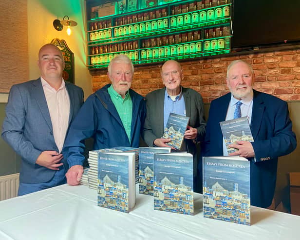 At the launch are Paul Cunningham, Dr John Feehan, George Cunningham and John Lupton