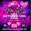 The Party in Pink Zumba fundraiser takes place on October 13th