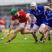 David Costigan, Moycarkey-Borris, gets to the ball ahead of Thurles Sarsfields' Denis Maher
