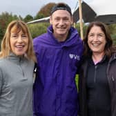 May Casey and Leana Griffin with David Gillick at the start of the VHI park run in Clonmel