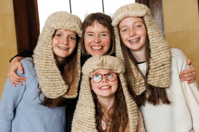 Grainne Fahey SC from Clomel, with her children Iris (age 13), Tara (age 9) and Edie (age 15) who was amongst 17 barristers this year called to the Inner Bar at a ceremony in Dublin