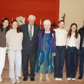 Mary Coen with family members at the presentation 