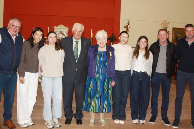 Mary Coen with family members at the presentation