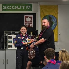 Leadership award being presented to Maeve Slattery by Sparky O’Donnell