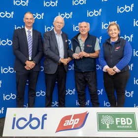 Sean Coughlan (ICBF), Michael Berkery (FBD Trust), Rory Dunne, Borrisokane (Dairy Farmer Finisher Winner) and Eleanor Cummins (ABP).