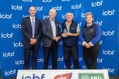 Sean Coughlan (ICBF), Michael Berkery (FBD Trust), Rory Dunne, Borrisokane (Dairy Farmer Finisher Winner) and Eleanor Cummins (ABP).