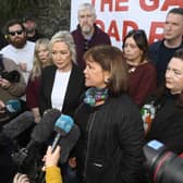 Sinn Fein President Mary Lou McDonald and Northern Ireland First Minister Michelle O’Neill attending a community event