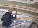 Finishig touches . The finishing touches are applied to the ceiling at St Mary's church in Clonmel
