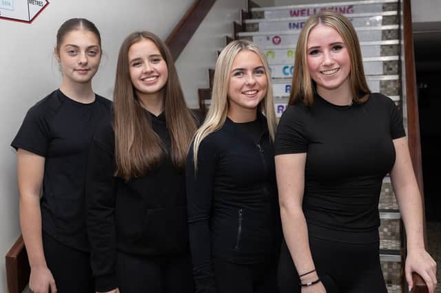 Some of the Presentation Secondary School students tha are taking part in the Footloose show