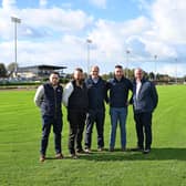 The Tipperary Racecourse team - Keith Walsh, Daniel Downey, Andrew Hogan, manager; Perry Power and Tipperary Racecourse Committee Chairman Maurice Moloney  