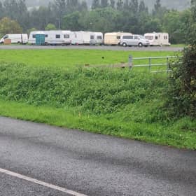 Caravans parked at St. Patrick's Cemetery in Clonmel