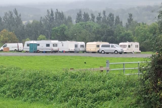 Caravans parked at St. Patrick's Cemetery in Clonmel