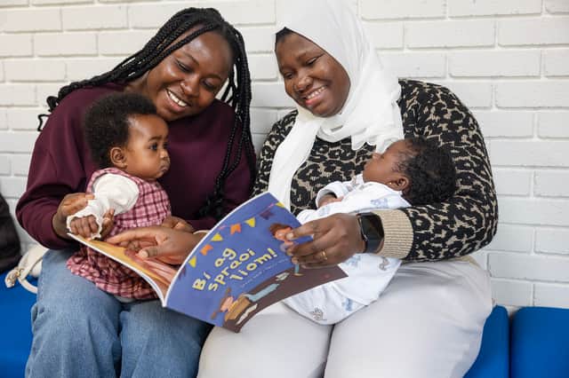 Seyram Aggor and baby Serena and Salamatu Mohammed and baby Julia
