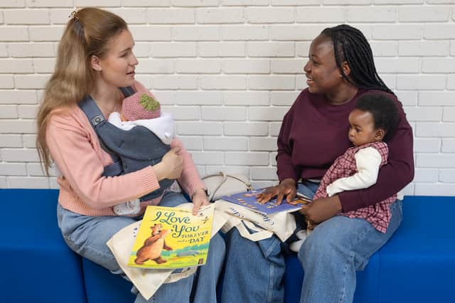Sally with baby Ali and Seyram Aggor and baby Serena