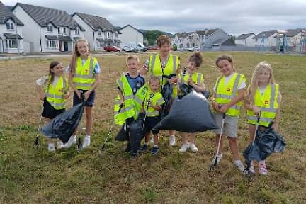 Some of the young volunteers in the Kilsheelan Tidy Town group.Kilsheelan was named today as a winner in the Young Persons in Tidy Towns Award, securing €1,000 as a regional winner in that category.
