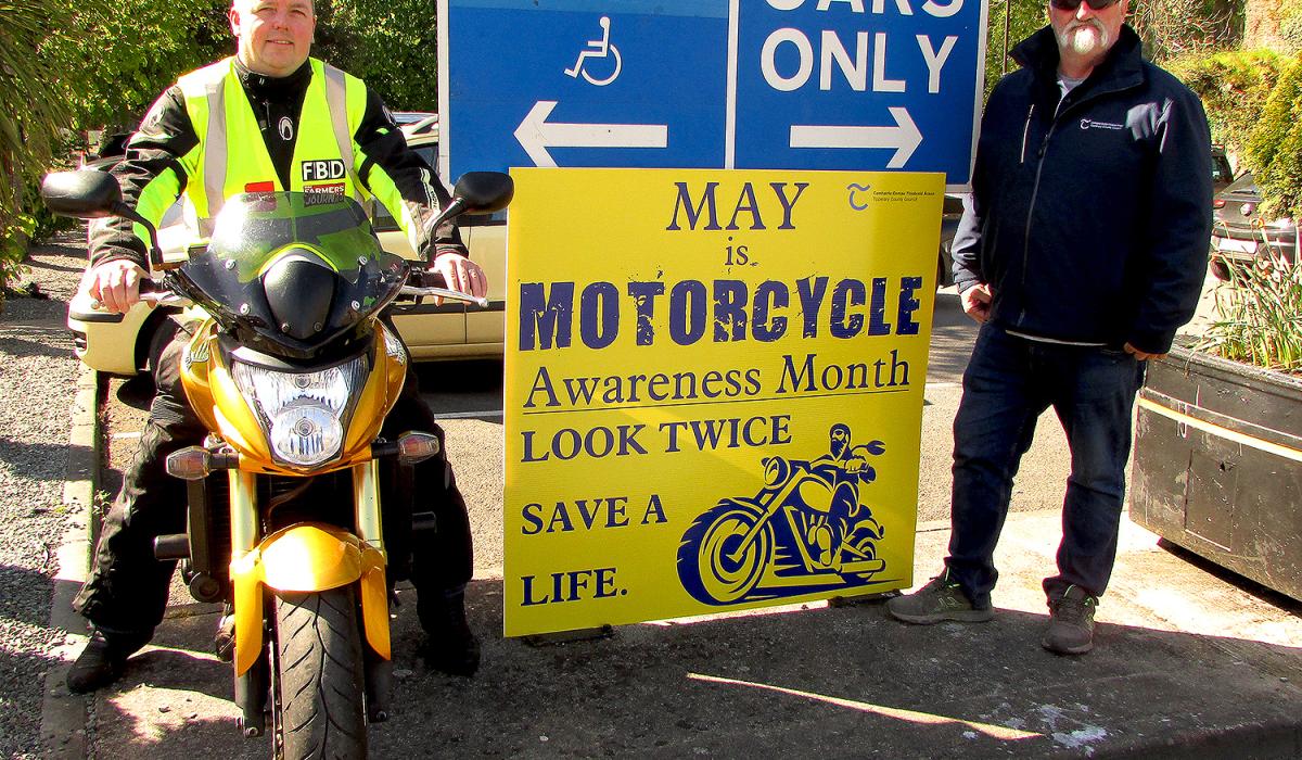 May is Motorcycle Safety Awareness Month new signs all over Tipperary