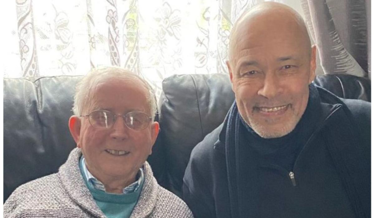 Paul McGrath pays visit to Irish soccer legend 'still going strong at