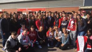 Scoil Ruain students watch past-pupil Shane Long in action against Chelsea