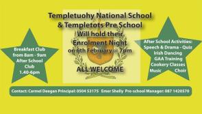 Enrolment night at Holy Family National School, Templetuohy Village