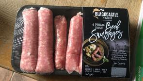 Blackcastle Farms 1%  fat  beef sausages are in Aldi from today - don't miss them as they are fab