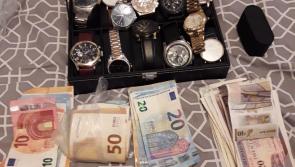 LATEST: Cash and luxury watches seized during CAB searches in Limerick