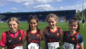 Coláiste Phobal Roscrea students compete at the Girls East Munster Track and Field Championships
