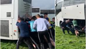 WATCH: Bus operator slams Ploughing as teens push coach out of muddy carpark
