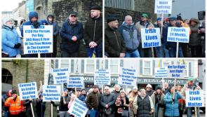 PICTURES: Demonstrators in Roscrea demand cap on numbers in emergency accommodation