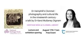 Clonmel Library to host lecture on pioneering photographer Dr William Hemphill