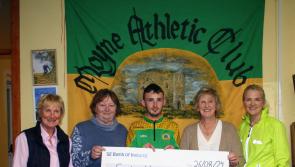 Moyne Athletic Club make a fine presentation to Suir Haven Cancer Support Centre in Thurles