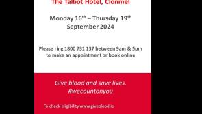 Blood donations clinics are taking place in Clonmel this week