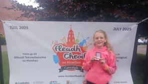 PICTURE: Loughmore girl takes top prize in the u12 whistling at the Munster Fleadh
