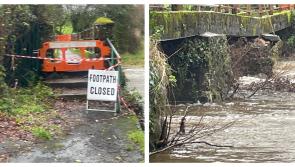 LATEST: Tipperary foot bridge closed due to flooding caused by Storm Bram