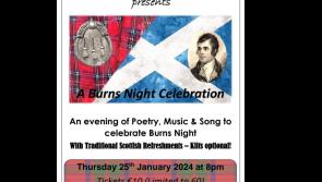 Carrick-on-Suir's Brewery Lane to celebrate Scotland's great poet Robbie Burns 