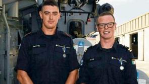 Two Clonmel men honoured for duty on Irish naval vessel combatting human smuggling