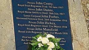 Tipperary rural community will remember its World War 1 heroes on Armistice Day 
