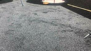 Vandal leaves footprints in new playground cement in Cashel 