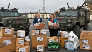Irish troops bringing books and pens from a Tipperary company to Lebanon for local children