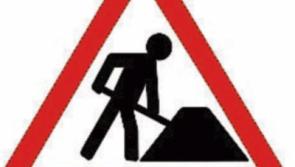 Roadworks at West Tipperary village Hollyford today - stop and go system in place