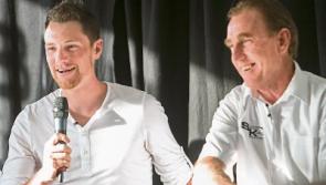 Carrick-on-Suir cycling stars Sean Kelly and Sam Bennett at Clonmel roadshow
