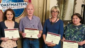 Clonmel Toastmasters - Noreen, Bridget, Richard and Brid receive awards