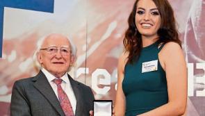 Two inspirational Tipperary girls receive Gaisce awards from President Higgins