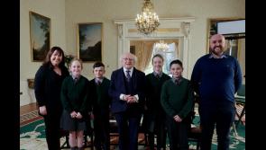 Tipperary national school students meet President Higgins in Aras an Uachtarain 