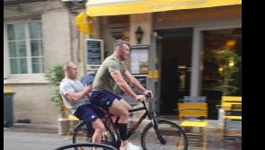  Irish rugby players spotted cruising down Parisian street on alternate transport 