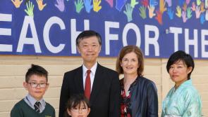 Ambassador Maruyama visits school in south Tipperary where the pupils are taught  Japanese